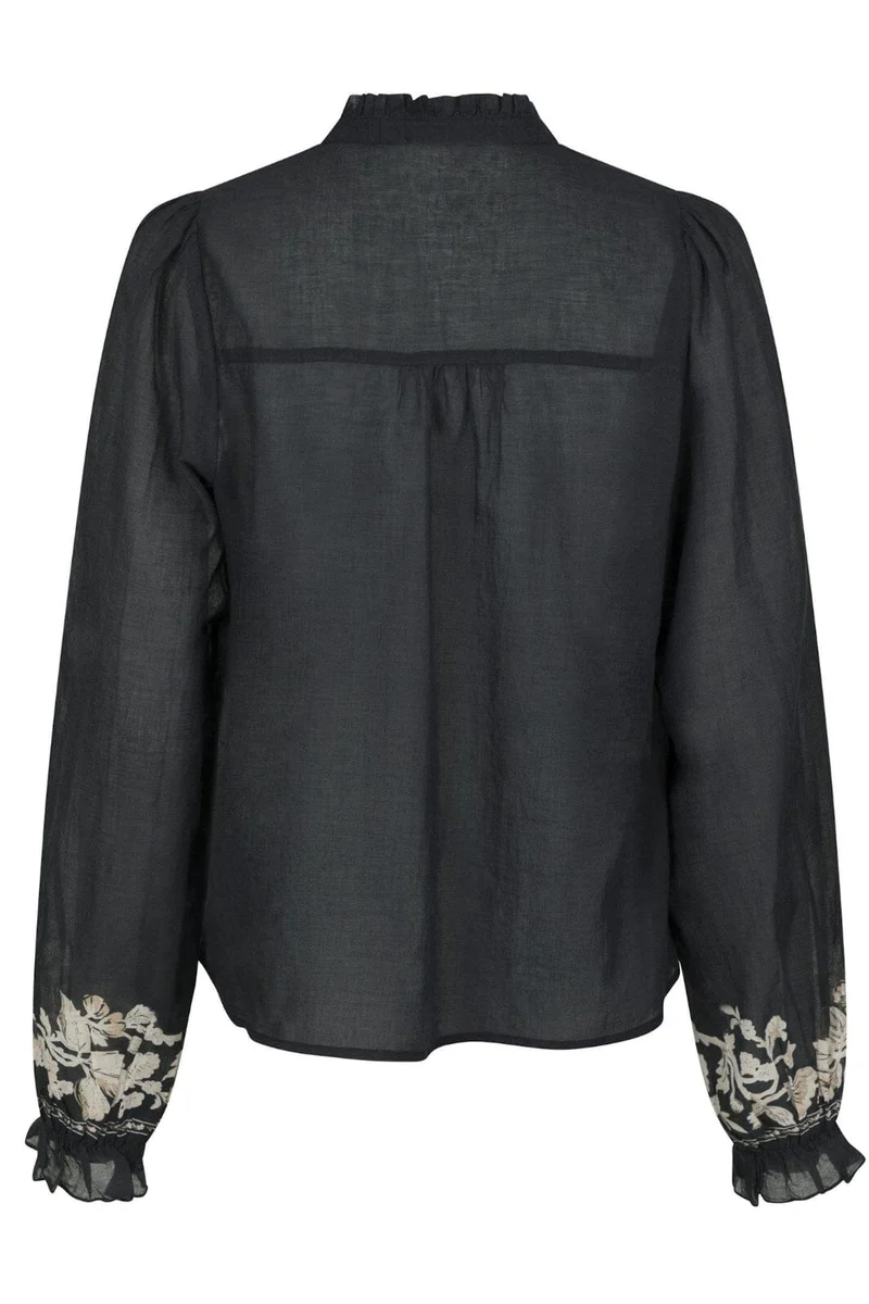Neo Noir - Brise Printed Voile Blouse - Navy
