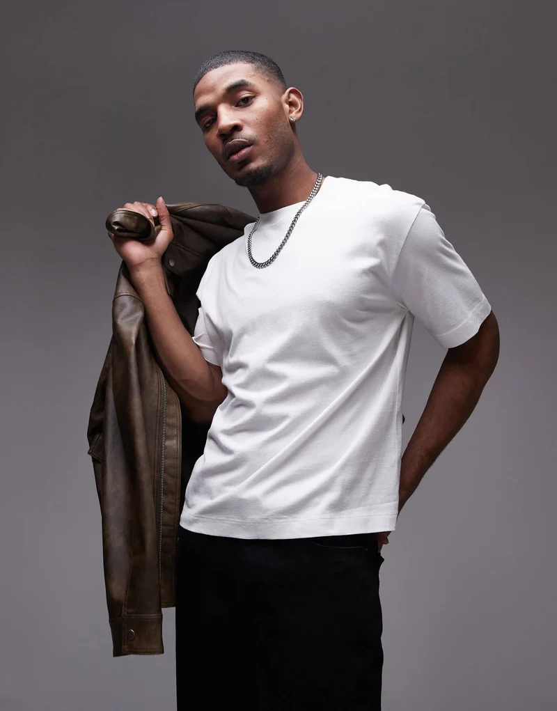 Topman boxy fit t-shirt in white