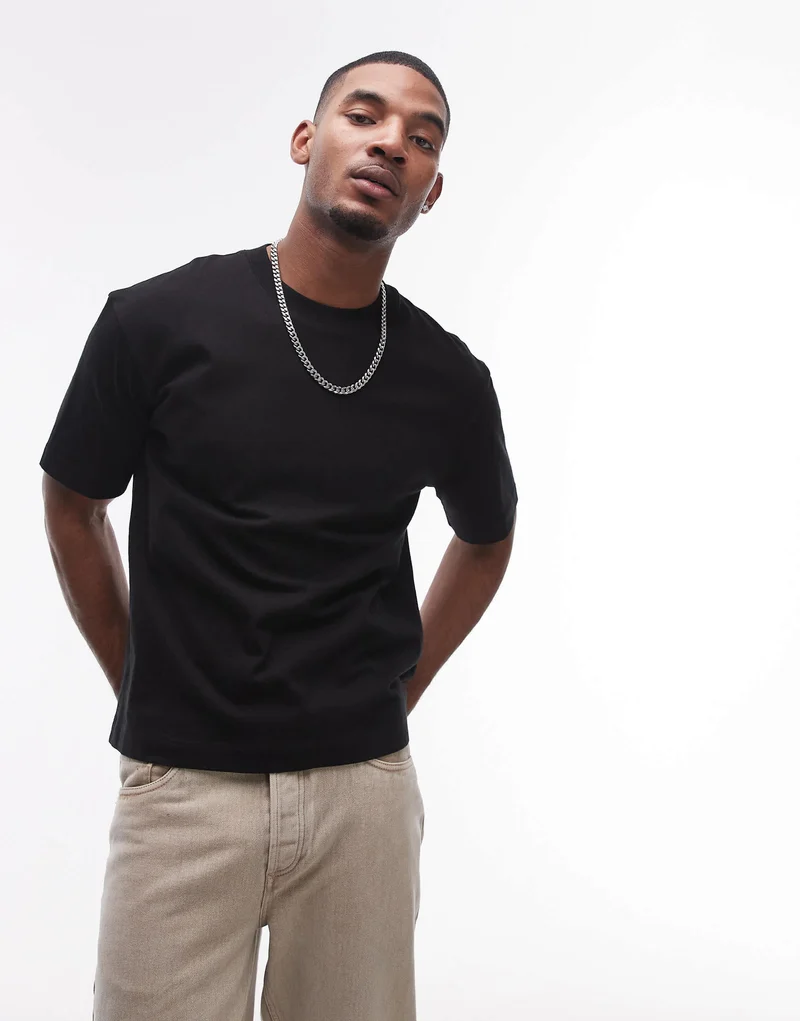 Topman boxy fit t-shirt in black