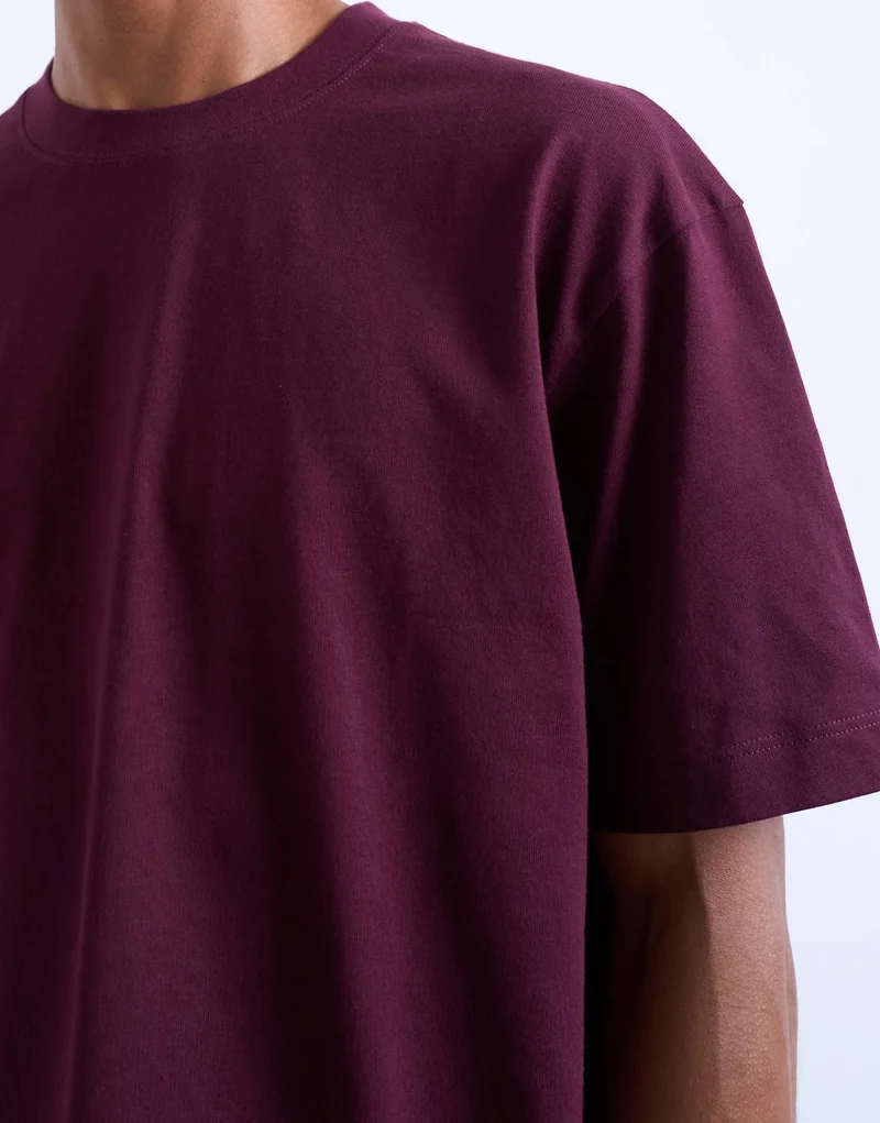 Topman 3 pack relaxed t-shirt in black, navy and burgundy