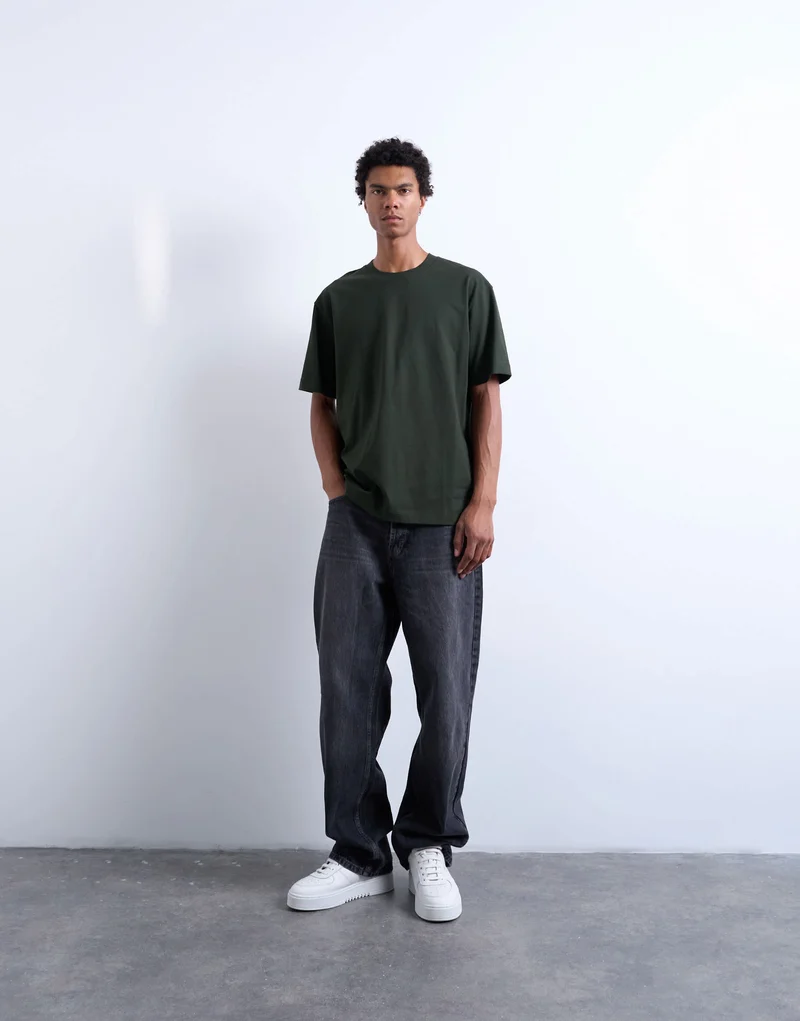 Topman relaxed t-shirt in dark green