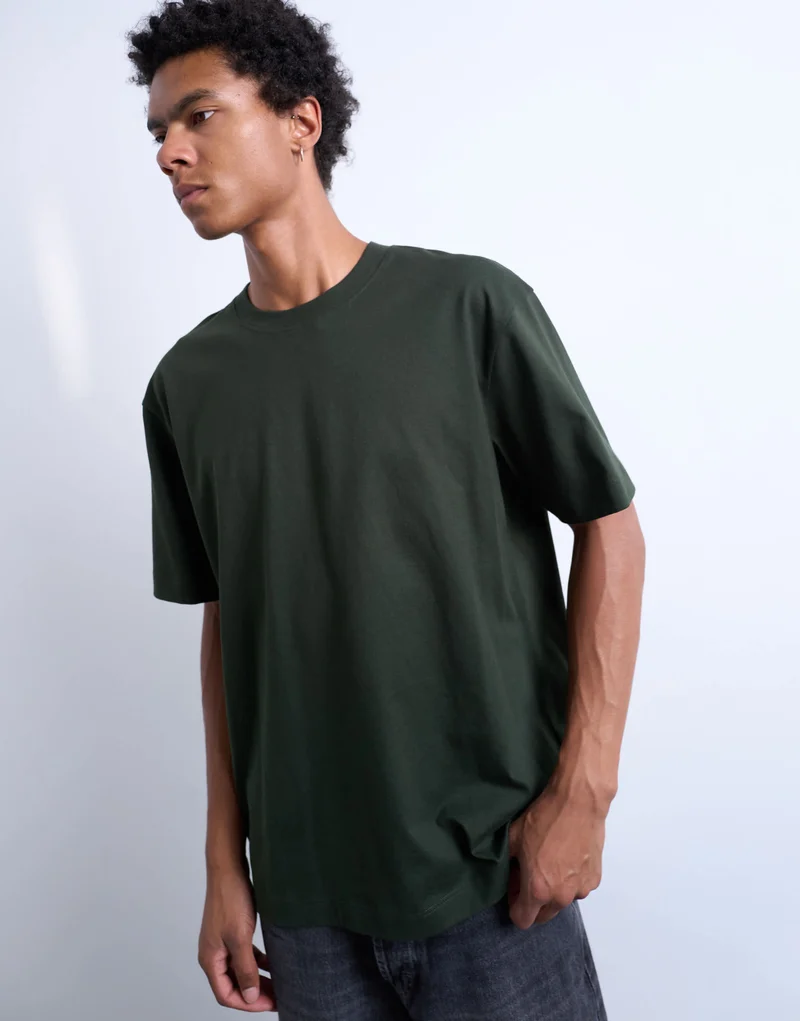 Topman relaxed t-shirt in dark green