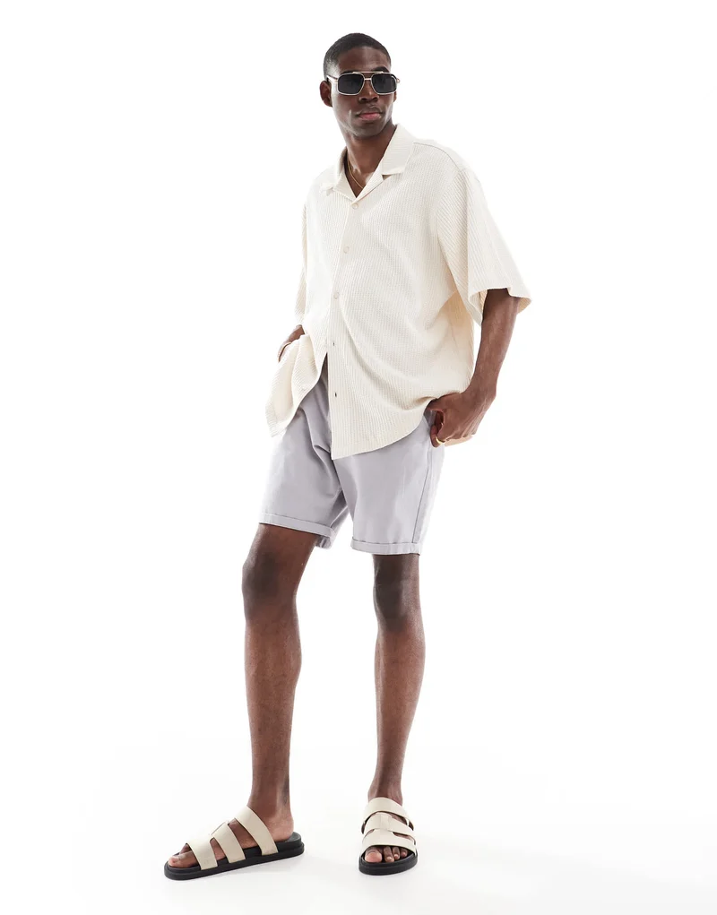 Brave Soul chino shorts in grey