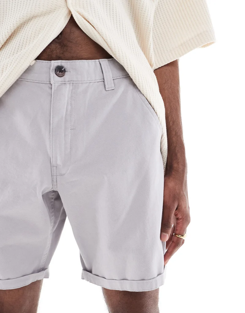 Brave Soul chino shorts in grey