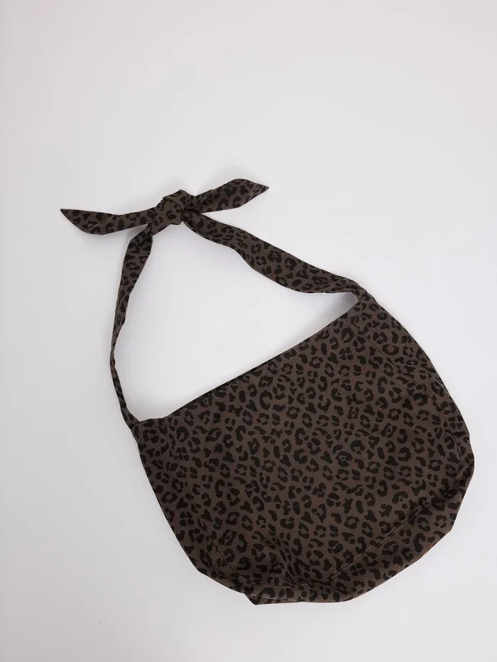 MAZINE Printed Denim Shoulder Bag chocolate-brown-printed