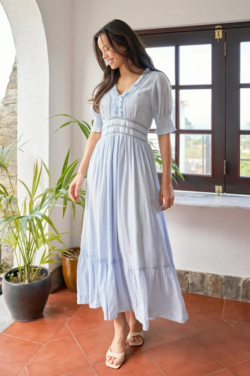 Neo Noir - Alvina S Voile Dress 169037 - 145 - Light Blue