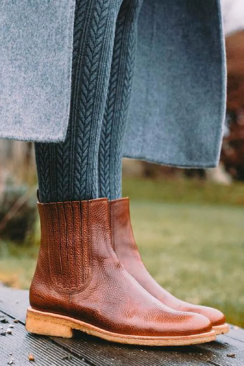 Angulus - Chelsea Støvle m. Elastik 7246 - Cognac 0423