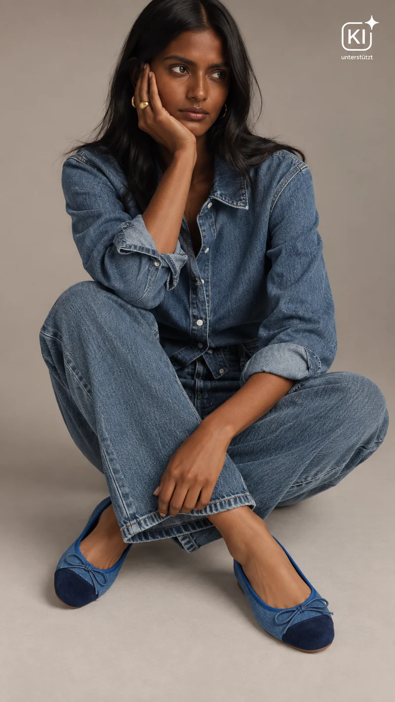 Emma Denim Spitze Dunkelblau