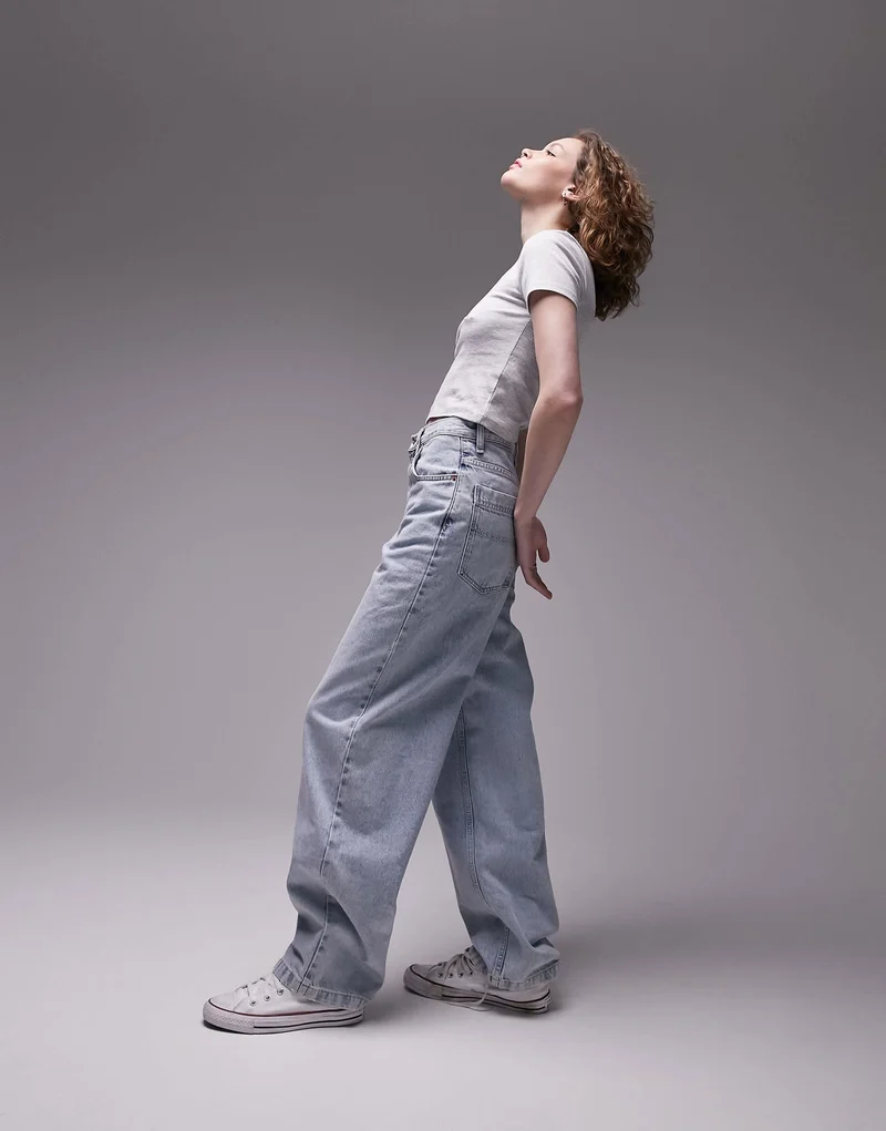 Topshop shrunken everyday tee in grey marl