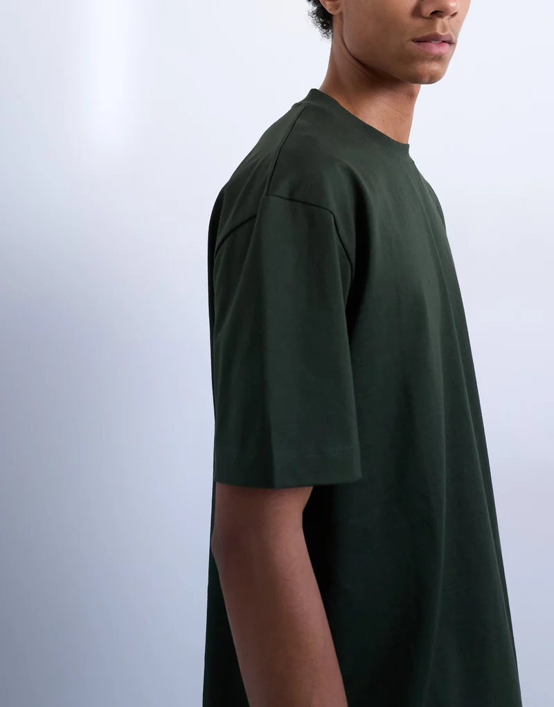 Topman 5 pack relaxed t-shirt in black, white, ecru, dark green and charcoal