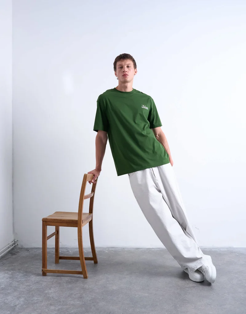 Topman relaxed Shibuya print t-shirt in dark green