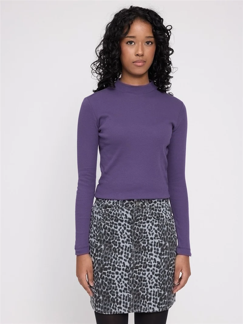 MAZINE Basic Turtleneck Longsleeve deep-purple