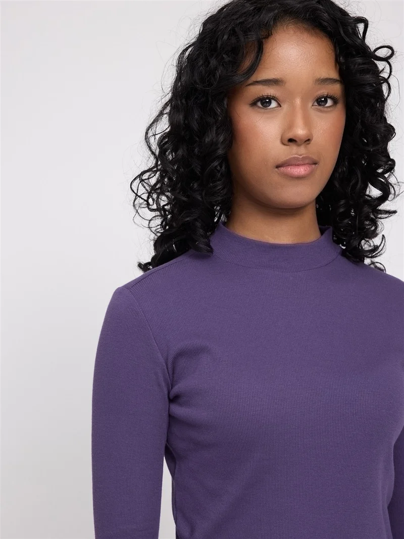 MAZINE Basic Turtleneck Longsleeve deep-purple