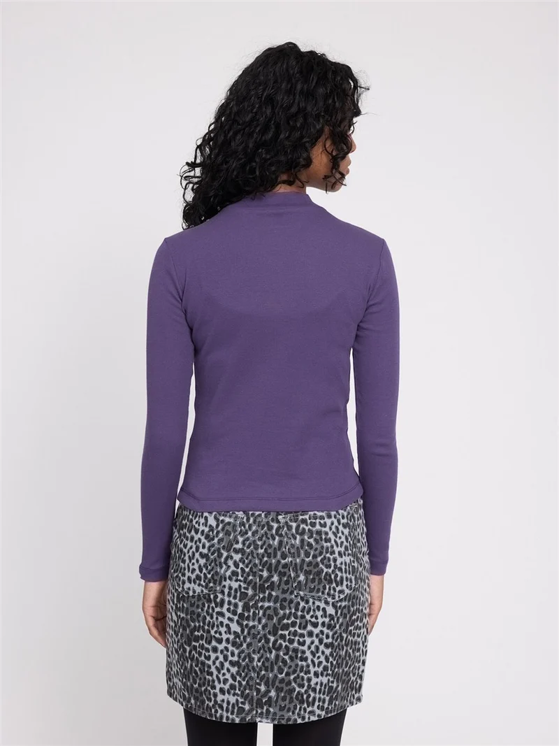 MAZINE Basic Turtleneck Longsleeve deep-purple