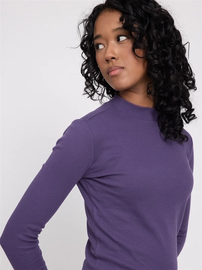 MAZINE Basic Turtleneck Longsleeve deep-purple
