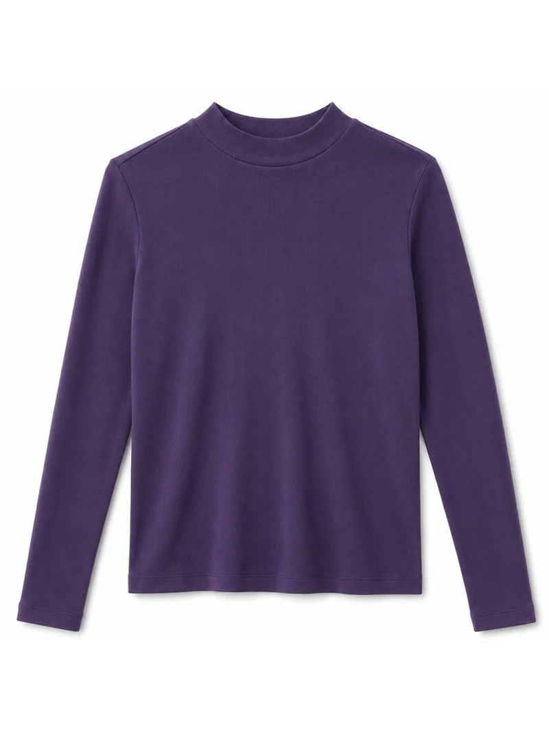 MAZINE Basic Turtleneck Longsleeve deep-purple