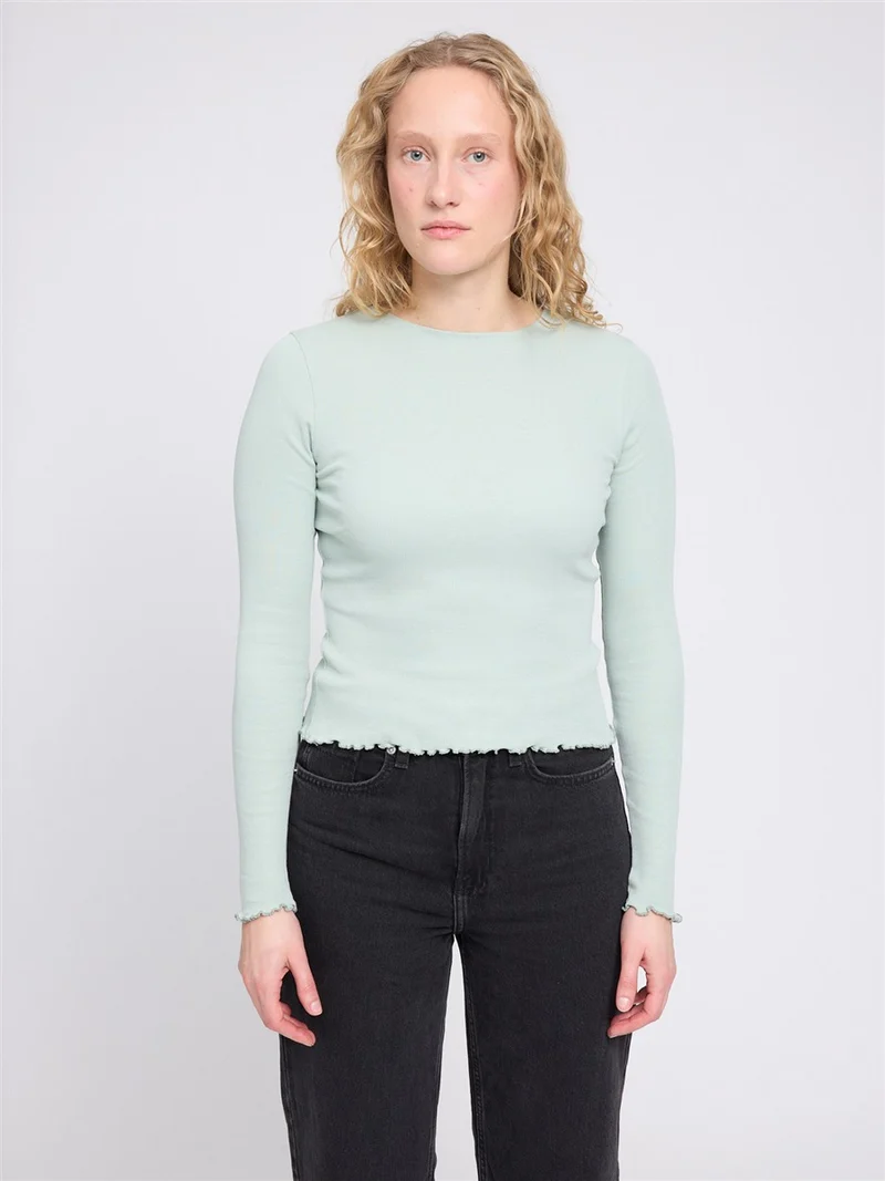 MAZINE Babylock Hems Longsleeve light-aqua