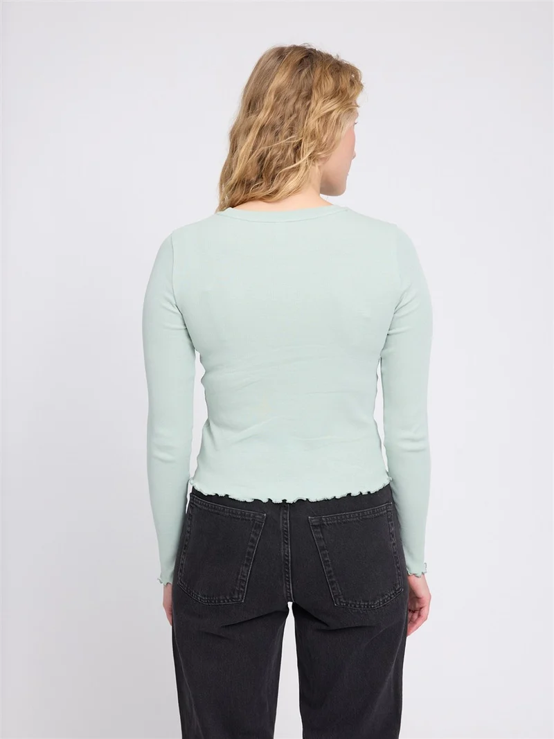 MAZINE Babylock Hems Longsleeve light-aqua