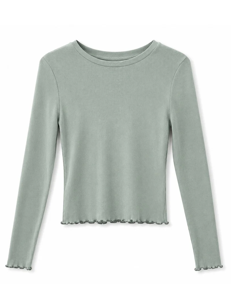 MAZINE Babylock Hems Longsleeve light-aqua
