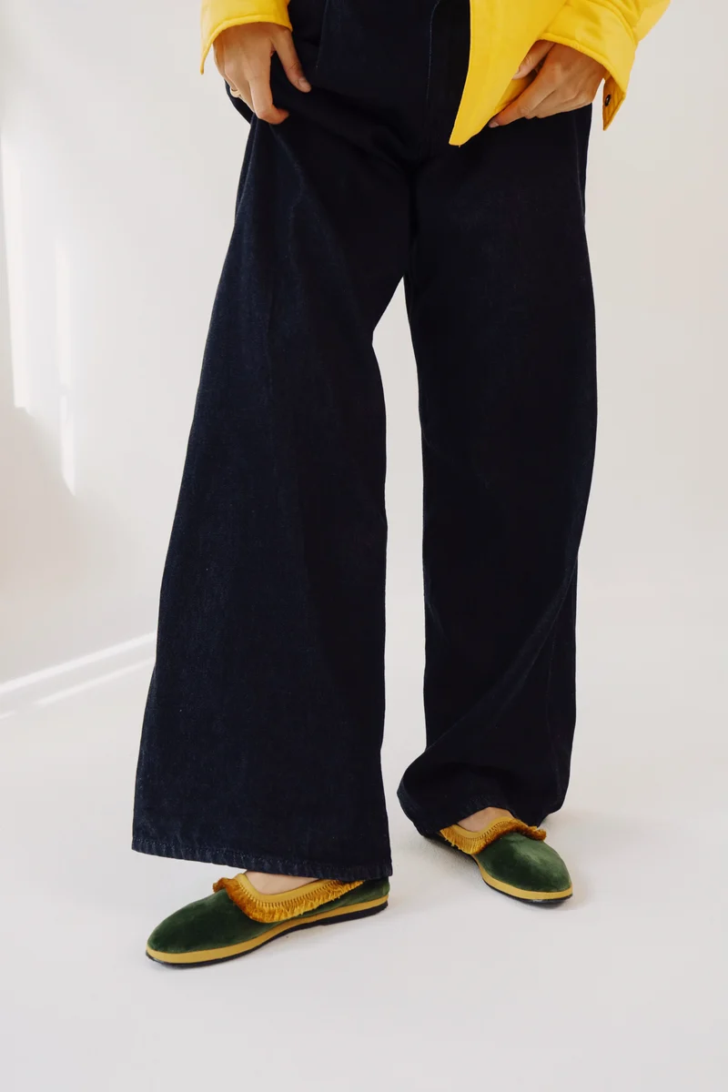 Beatrice Salbei Samt "Home" Slipper