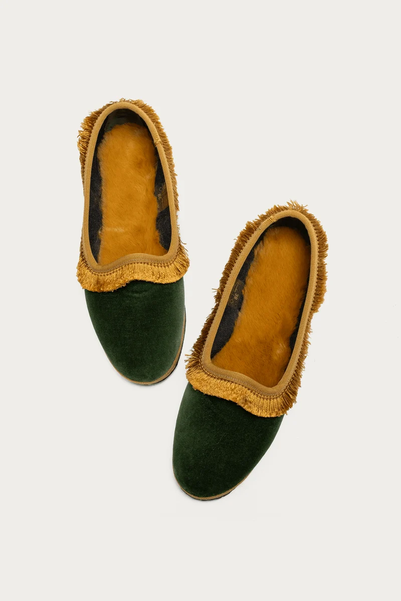Beatrice Salbei Samt "Home" Slipper