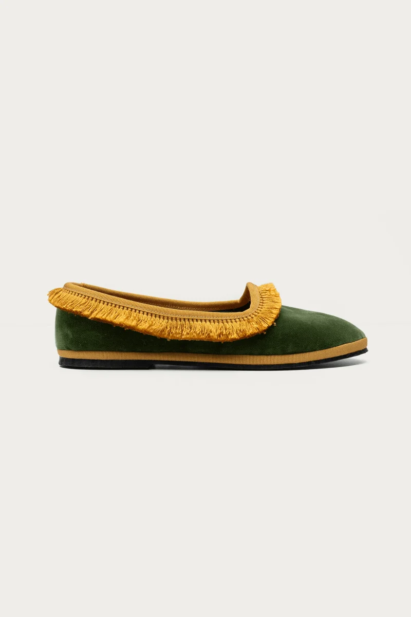 Beatrice Salbei Samt "Home" Slipper