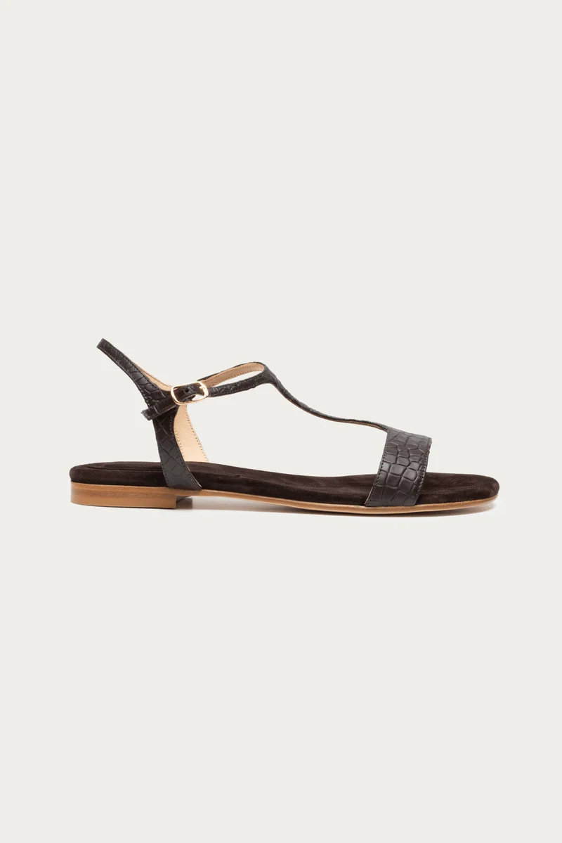 Mia Dunkelbraun Reptil Optik Glattleder