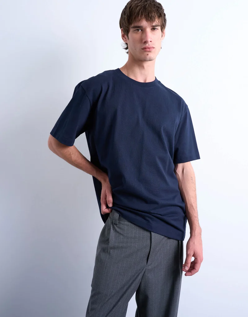 Topman relaxed fit t-shirt in dark navy