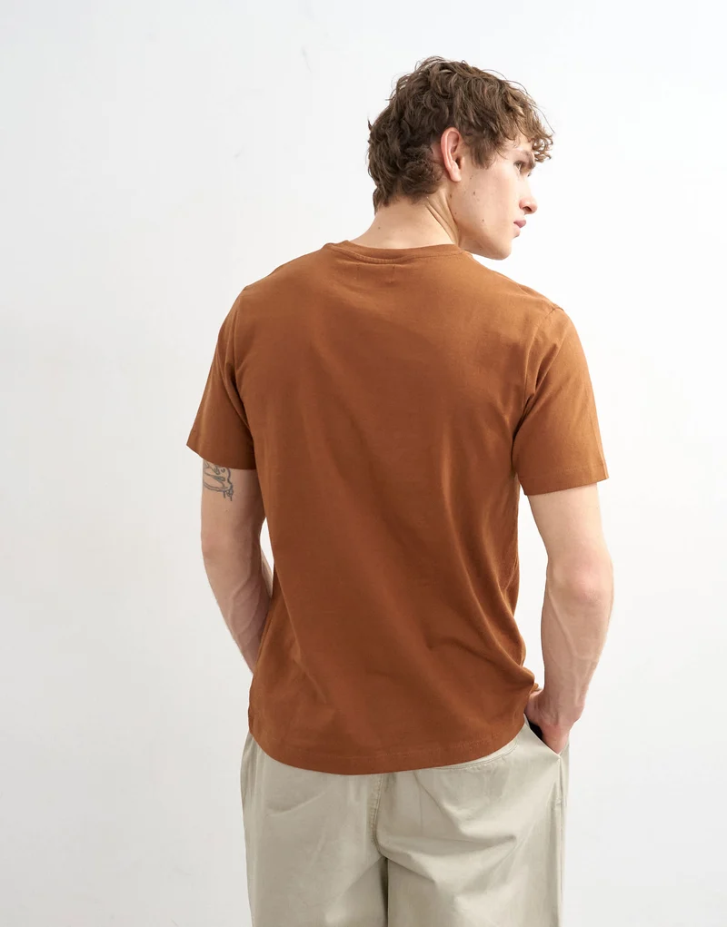 Topman classic fit t-shirt in brown