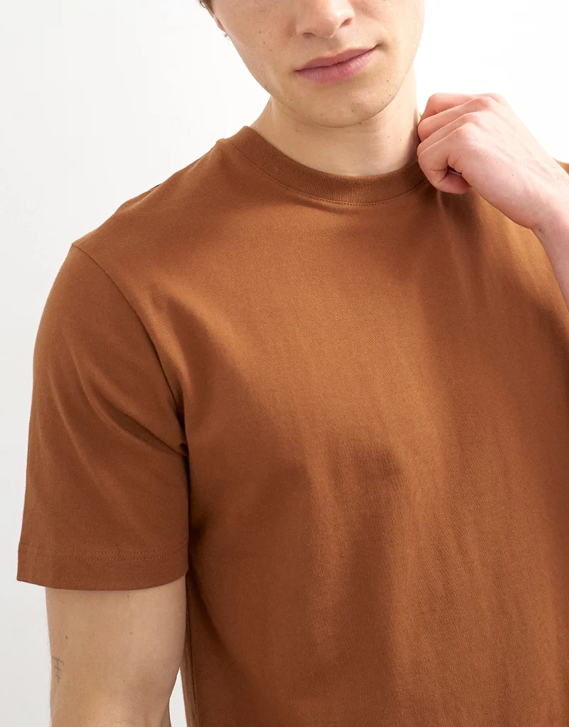 Topman classic fit t-shirt in brown