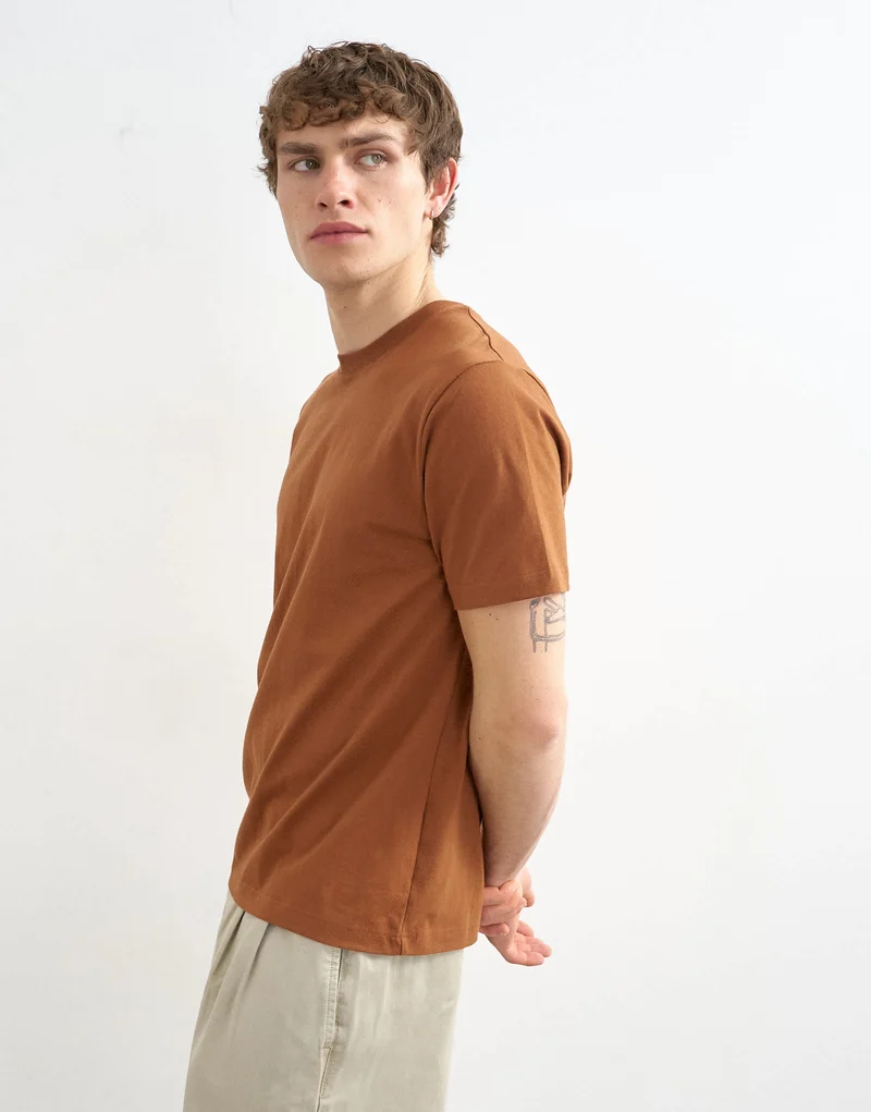 Topman classic fit t-shirt in brown