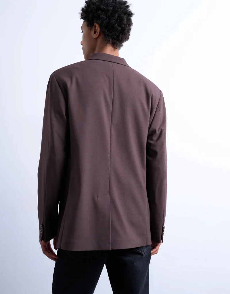 Topman relaxed wool touch blazer in chocolate
