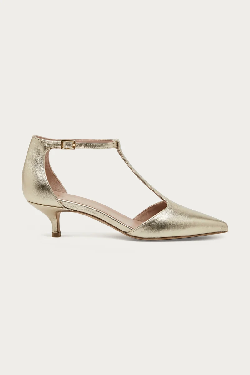 Fiona Hellgold Metallic-Leder