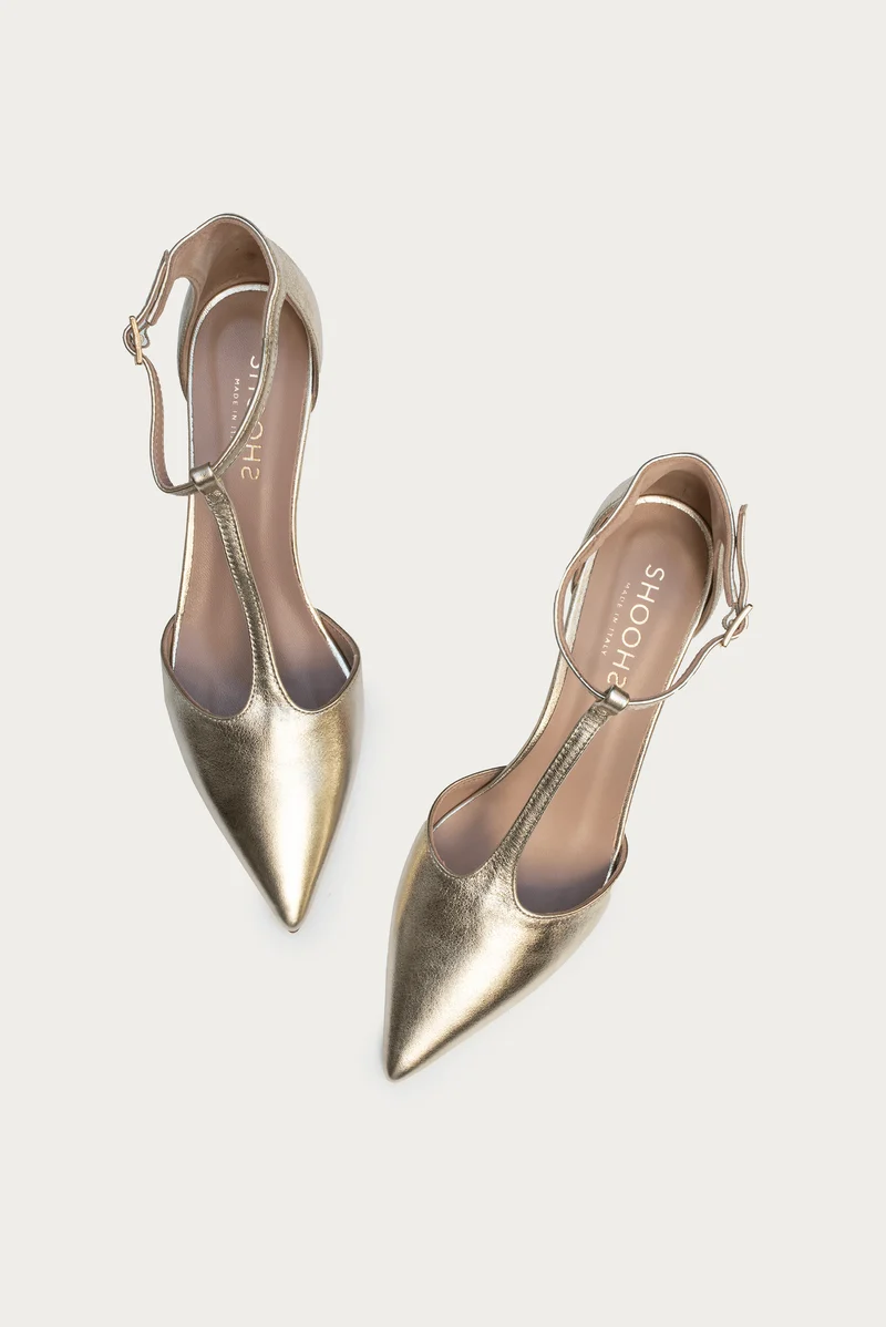 Fiona Hellgold Metallic-Leder