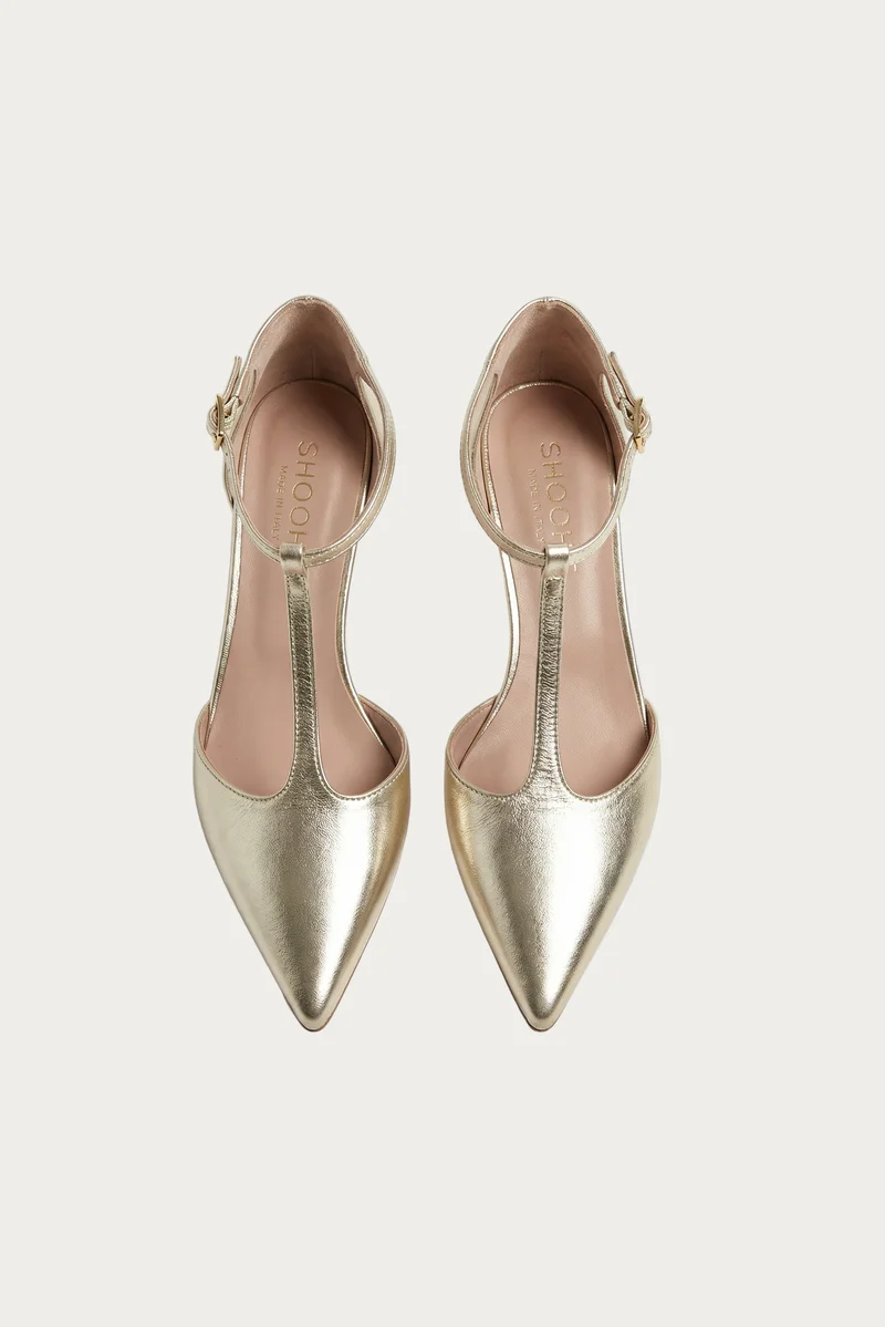 Fiona Hellgold Metallic-Leder