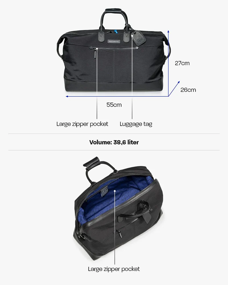 Weekender-Tasche Textil schwarz