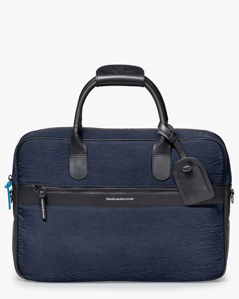Bürotasche schmal Textil blau