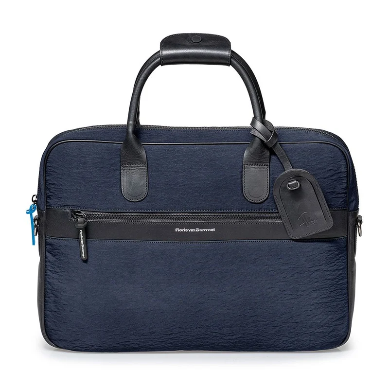 Bürotasche schmal Textil blau