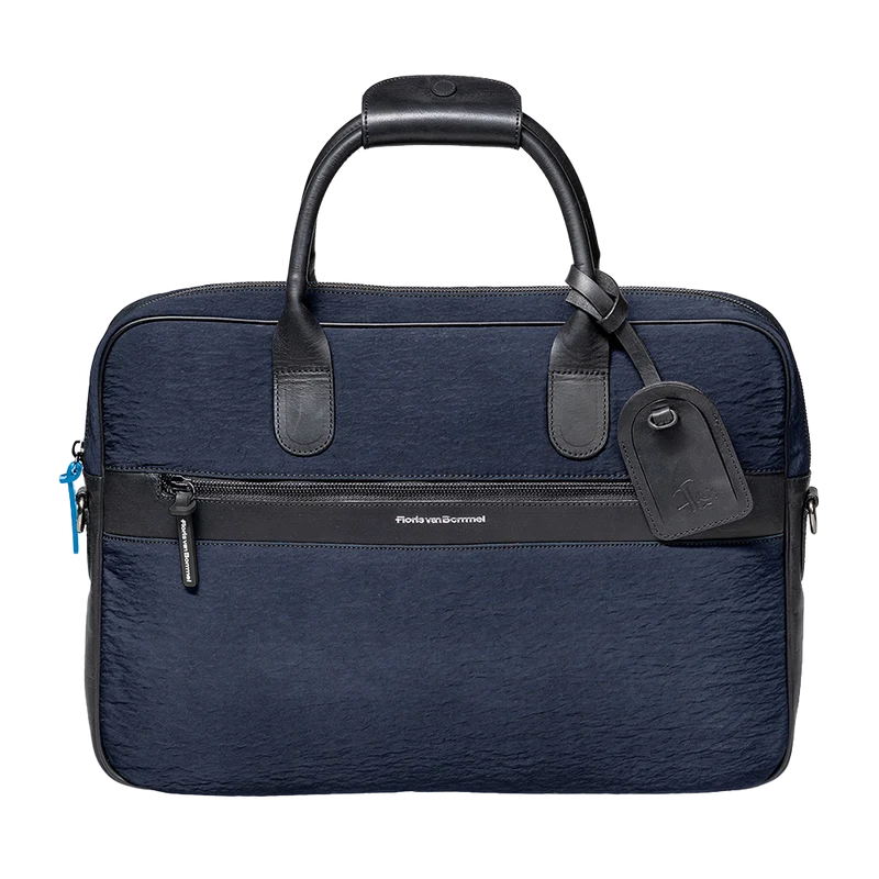 Bürotasche schmal Textil blau