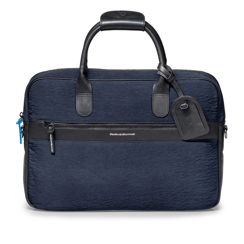 Bürotasche schmal Textil blau