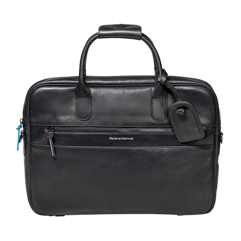 Bürotasche schmal Leder schwarz
