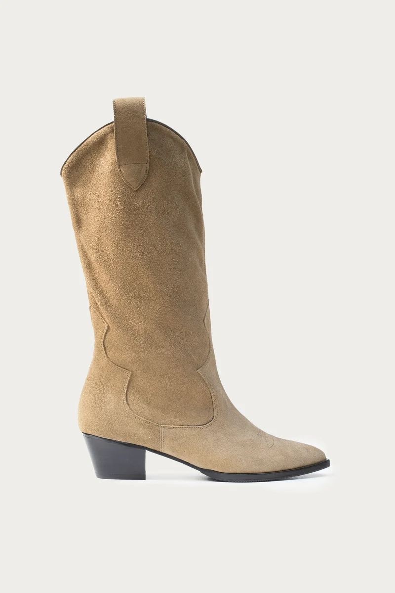 Bonnie Taupe Veloursleder