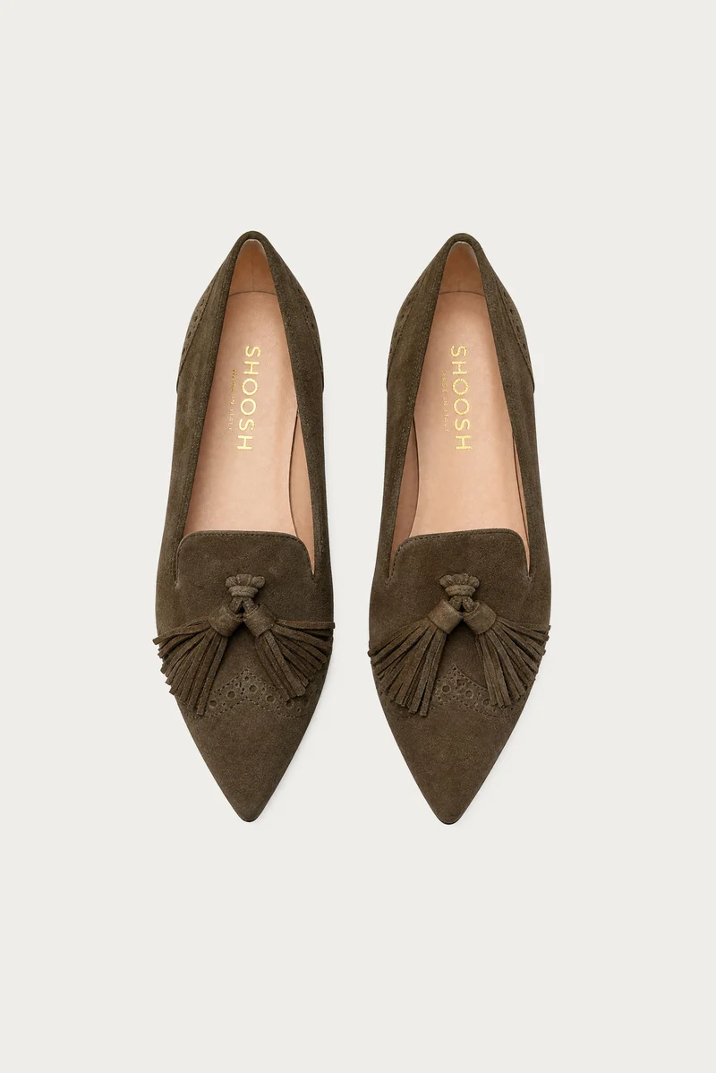 Karlotta Olive Wildleder Quasten - Back soon!