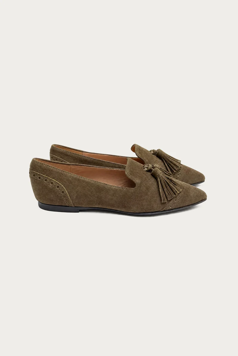 Karlotta Olive Wildleder Quasten - Back soon!