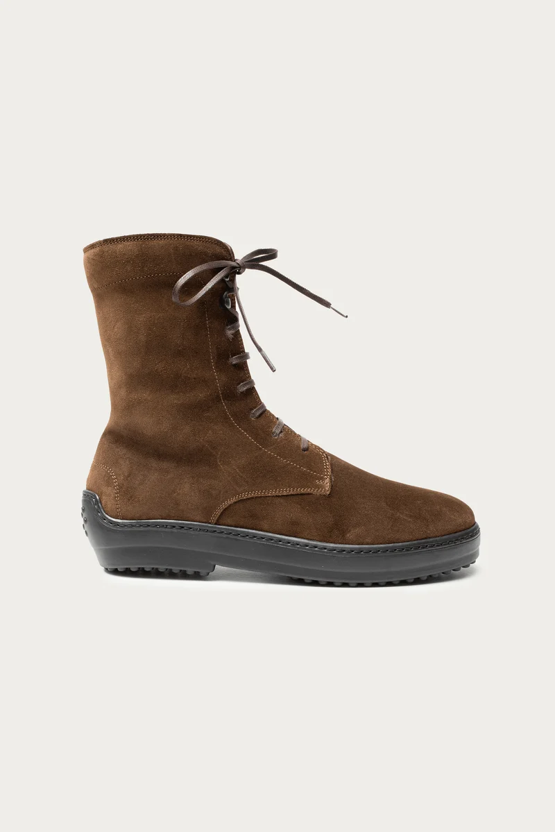 Tonia Marrone Veloursleder mit Lammfell