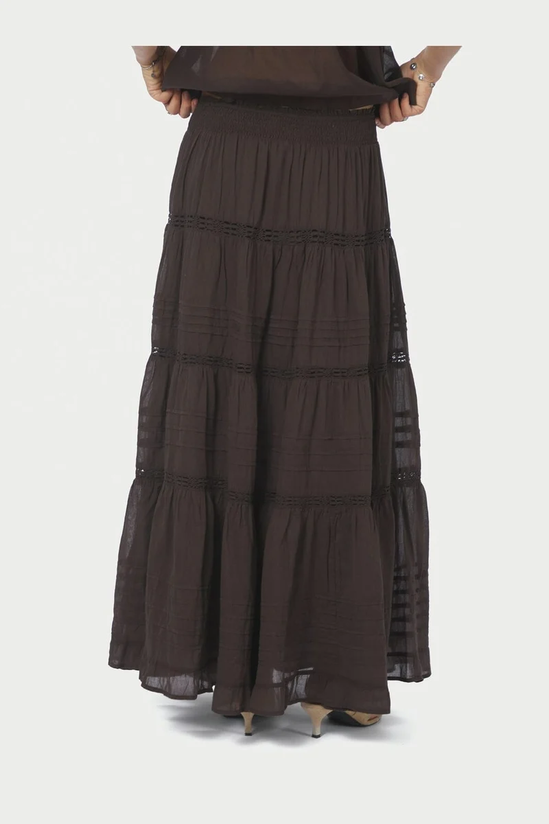 Neo Noir - Felicia S Voile Skirt 161872 - 676 - Dark Brown