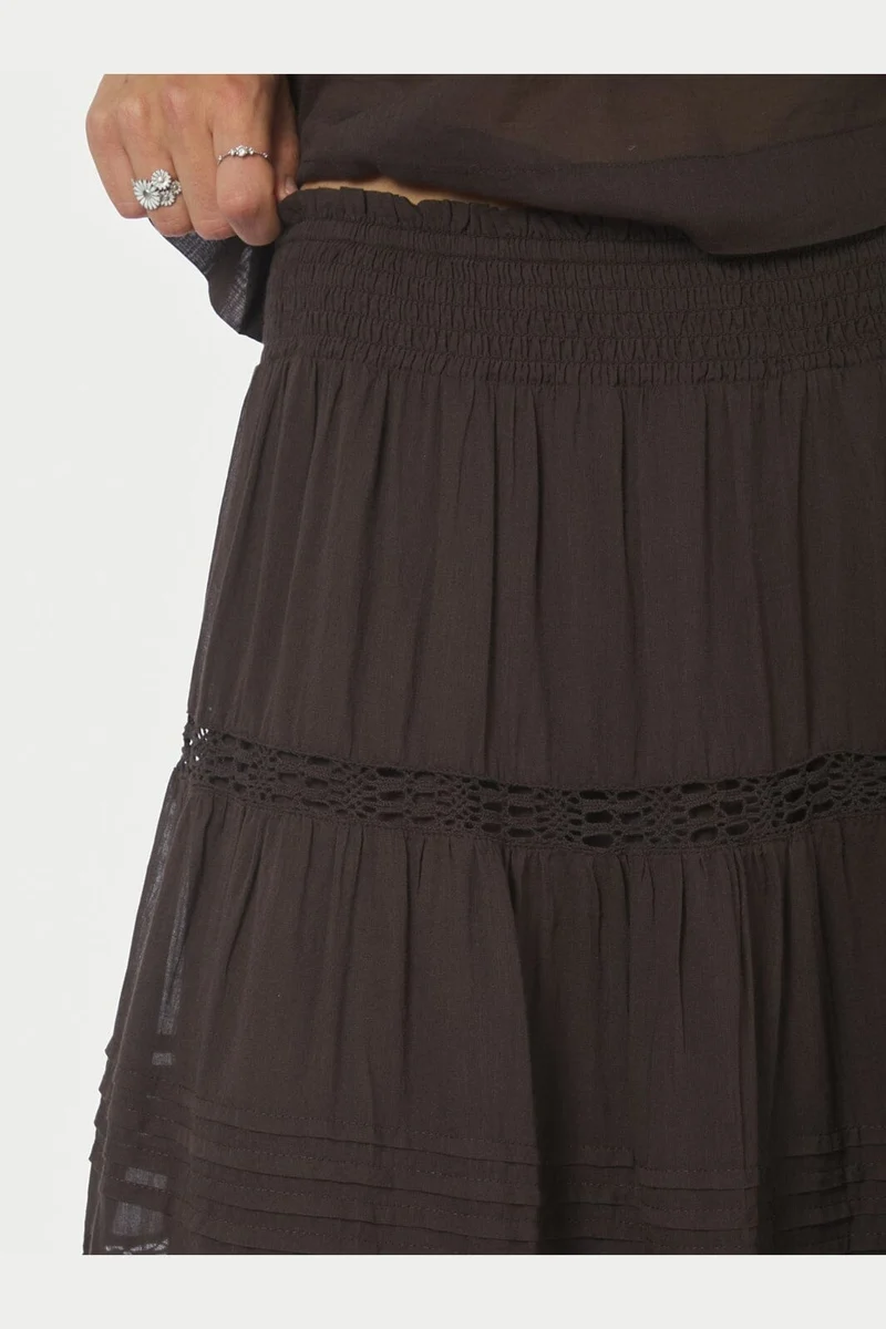 Neo Noir - Felicia S Voile Skirt 161872 - 676 - Dark Brown