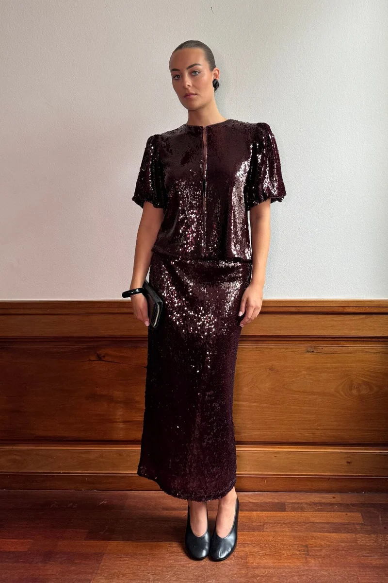 YAS - Yasroyalina 2/4 Sequin Top - 4862794 Port Royale W Sequins