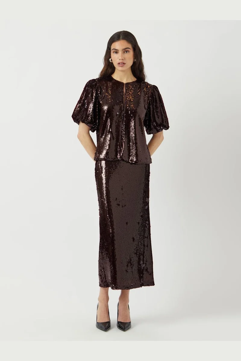 YAS - Yasroyalina 2/4 Sequin Top - 4862794 Port Royale W Sequins