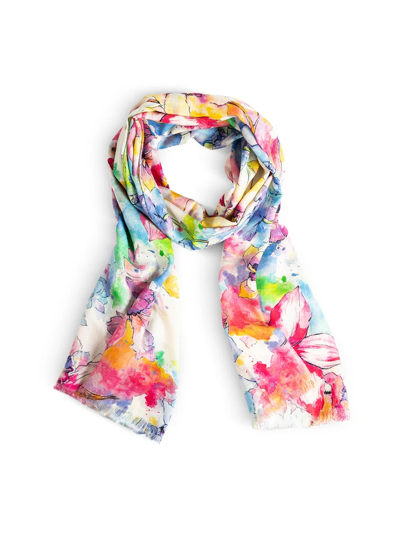 WRAP SCARF WATERCOLOUR FLORAL